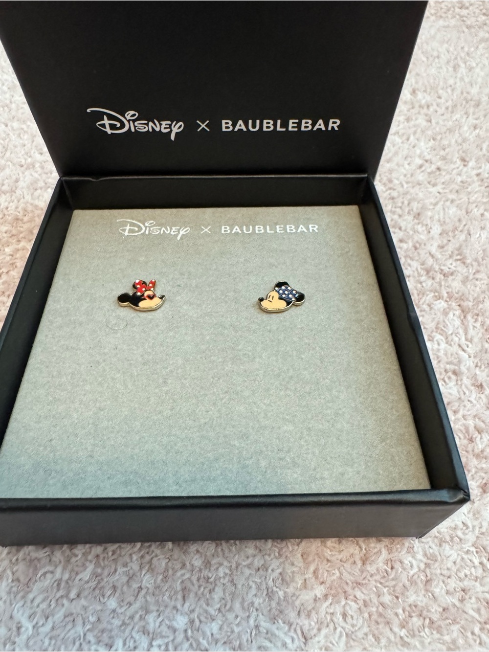 Disney x BaubleBar Mickey & Minnie Mouse Enamel Stud Earrings NIB - Picture 4 of 4